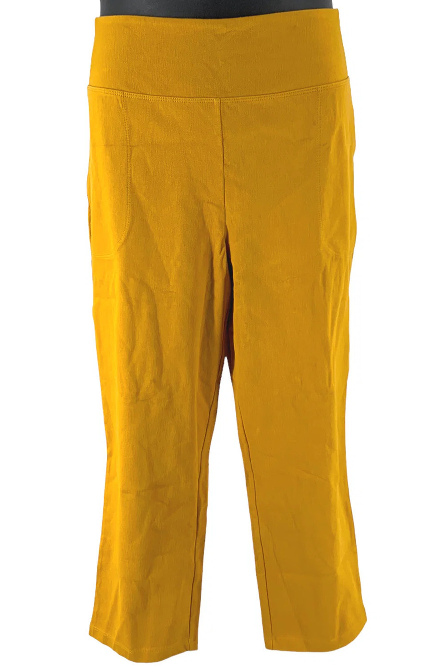 Women with Control Prime Stretch Denim Crop Pants Yellow - Petite